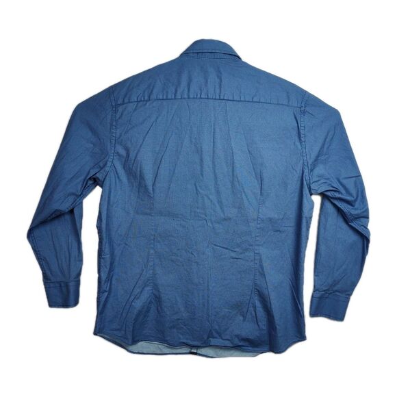 CON.STRUCT Button-Up Shirt Men's XL 17-17 1/2 34-35 Blue Slim Fit Stretch - Picture 2 of 8